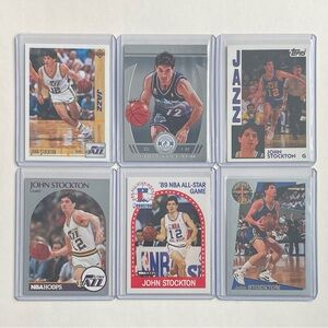 Lot of 6 John Stockton Utah Jazz Basketball Cards